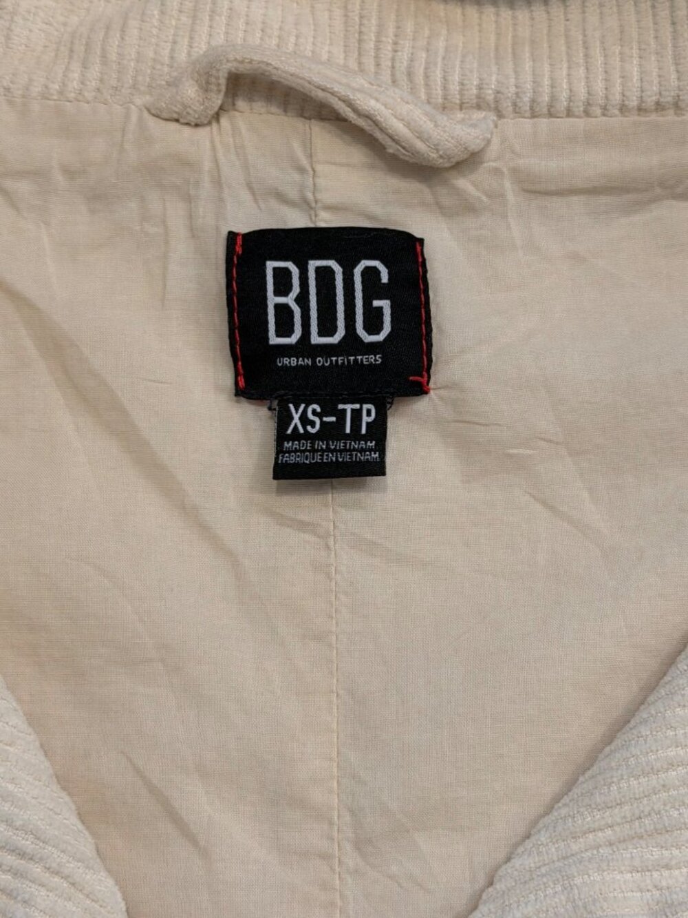 Urban Outfitters BDG Ribbed Cropped Jacket Cream sz XS - Picture 2 of 11